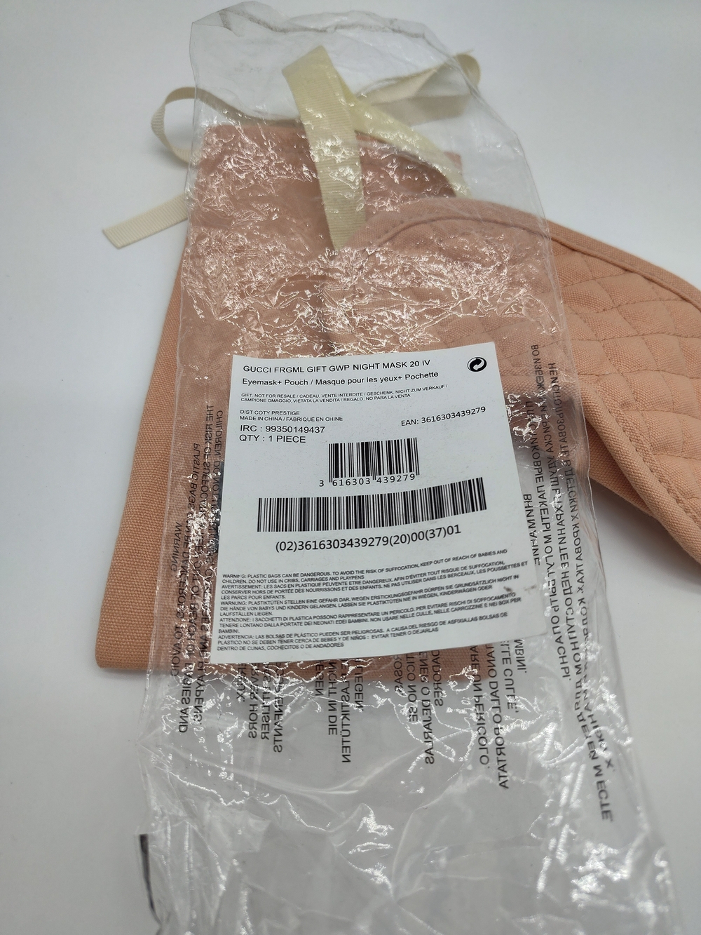 GUCCI Beauty Quilted Sleep Mask Travel Set Blush Pink Floral NIP GWP NWT - Picture 6 of 6